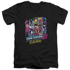 Teen Titans Go To The Movies To The Movies Men's 30/1 Cotton Slim V-Neck T-Shirt