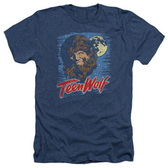 Teen Wolf Moon Wolf Men's 30/1 Heather 60 40 Poly Short-Sleeve T-Shirt