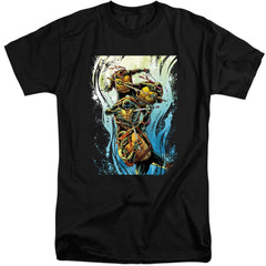 Teenage Mutant Ninja Turtles Cool Rainbow Warriors Men's 18/1 Tall Cotton Short-Sleeve T-Shirt