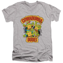 Teenage Mutant Ninja Turtles Cowabunga Dude Men's 30/1 Cotton Slim V-Neck T-Shirt