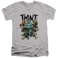 Teenage Mutant Ninja Turtles Feudal Japan Men's 30/1 Cotton Slim V-Neck T-Shirt