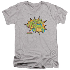 Teenage Mutant Ninja Turtles Funny Face Turtles Men's 30/1 Cotton Slim V-Neck T-Shirt