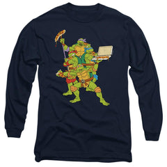 Teenage Mutant Ninja Turtles Pizza Party Men's 18/1 Cotton Long-Sleeve T-Shirt