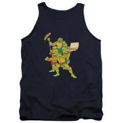 Teenage Mutant Ninja Turtles Pizza Party Men's 18/1 Cotton Tank Top