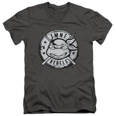 Teenage Mutant Ninja Turtles Rebels Distressed Logo Men's 30/1 Cotton Slim V-Neck T-Shirt