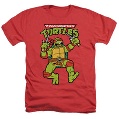 Teenage Mutant Ninja Turtles Retro Raph Men's 30/1 Heather 60 40 Poly Short-Sleeve T-Shirt