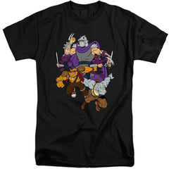 Teenage Mutant Ninja Turtles Shredder And Foot Clan Men's 18/1 Tall Cotton Short-Sleeve T-Shirt