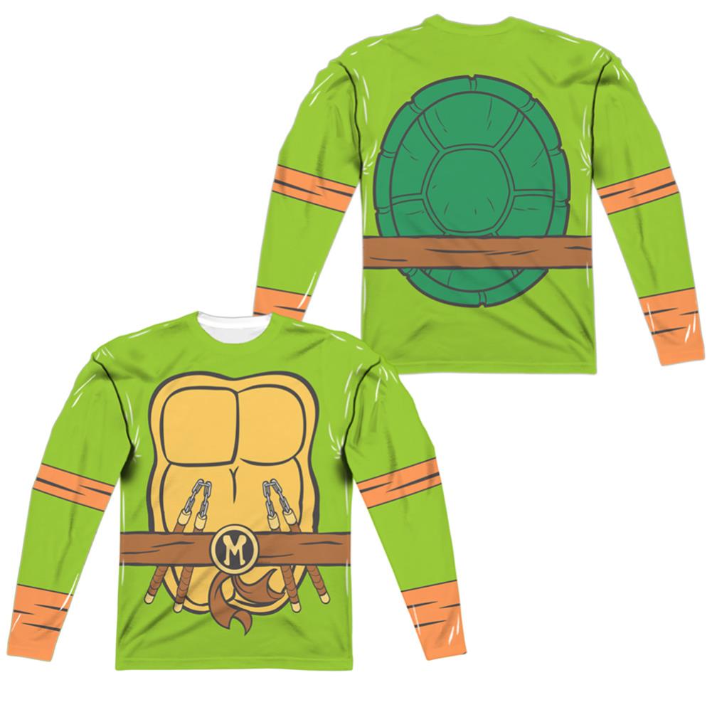 Teenage Mutant Ninja Turtles Tmnt Michelangelo Costume Men's Regular Fit Polyester Long-Sleeve T-Shirt