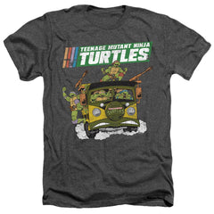 Teenage Mutant Ninja Turtles Tmnt Van Men's 30/1 Heather 60 40 Poly Short-Sleeve T-Shirt