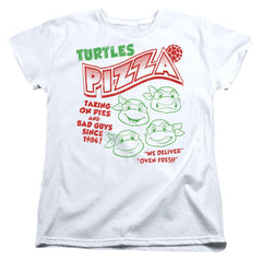 Teenage Mutant Ninja Turtles Turtles Pizza Women's 18/1 Cotton Short-Sleeve T-Shirt