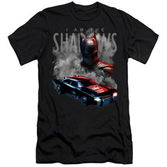 The Batman (2022) Batman And Batmobile Men's Ultra-Soft 30/1 Cotton Slim SS T