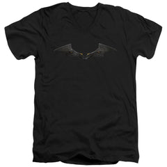 The Batman (2022) Chest Logo Men's 30/1 Cotton Slim V-Neck T