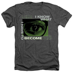 The Batman Become The Riddler Men's 30/1 Heather 60 40 Poly SS T