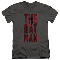 The Batman Crimson Crusader Men's 30/1 Cotton Slim V-Neck T