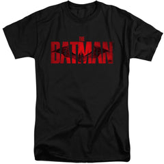 The Batman Crimson Drawn Bat Logo Men's 18/1 Tall Cotton SS T