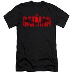 The Batman Crimson Drawn Bat Logo Men's Ultra-Soft 30/1 Cotton Slim SS T