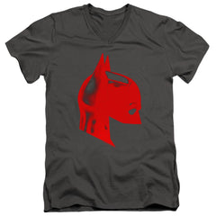 The Batman Face Mask Men's 30/1 Cotton Slim V-Neck T