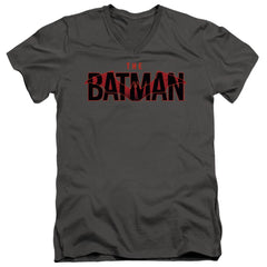 The Batman Logo With Red Bat Men's 30/1 Cotton Slim V-Neck T