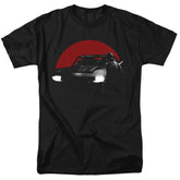 The Batman Red Moon And Batmobile Men's 18/1 Cotton SS T