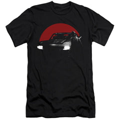 The Batman Red Moon And Batmobile Men's Ultra-Soft 30/1 Cotton Slim SS T