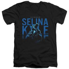 The Batman Selina Kyle Motorcycle Men's 30/1 Cotton Slim V-Neck T
