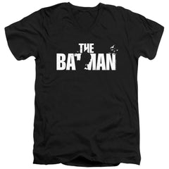 The Batman Silhouette Title Men's 30/1 Cotton Slim V-Neck T