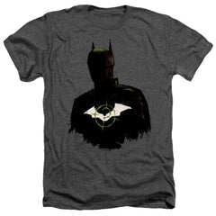 The Batman Silhouette With Riddler Logo Men's 30/1 Heather 60 40 Poly SS T