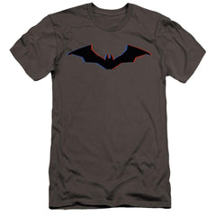 The Batman Tri-Color Bat Silhouette Men's Ultra-Soft 30/1 Cotton Slim SS T