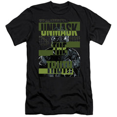 The Batman Unmask The Truth Men's Ultra-Soft 30/1 Cotton Slim SS T
