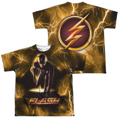 The Flash Bolt (Front/Back Print) Youth Regular Fit Poly SS T
