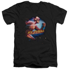 The Flash Fastest Man Men's 30/1 Cotton Slim V-Neck T