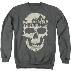 The Goonies Skull Map Men's Crewneck 50 50 Poly Long-Sleeve T-Shirt