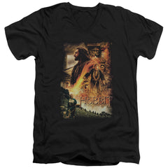 The Hobbit Golden Chamber Men's 30/1 Cotton Slim V-Neck T-Shirt