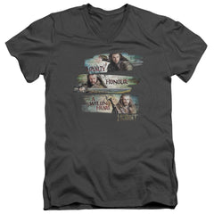 The Hobbit Loyalty And Honour Men's 30/1 Cotton Slim V-Neck T-Shirt