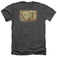 The Hobbit Middle Earth Map Men's 30/1 Heather 60 40 Poly Short-Sleeve T-Shirt