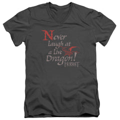 The Hobbit Never Laugh Men's 30/1 Cotton Slim V-Neck T-Shirt