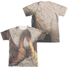 The Hobbit Smaug Attack (Front/Back Print) Men's Regular Fit Poly Cotton Short-Sleeve T-Shirt