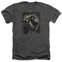 The Hobbit Weapons Drawn Men's 30/1 Heather 60 40 Poly Short-Sleeve T-Shirt
