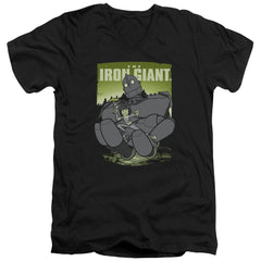 The Iron Giant Helping Hand Men's 30/1 Cotton Slim V-Neck T-Shirt