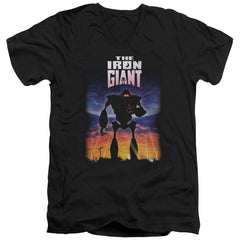 The Iron Giant Poster Men's 30/1 Cotton Slim V-Neck T-Shirt