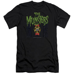 The Munsters 50 Year Logo Men's Ultra-Soft 30/1 Cotton Slim Short-Sleeve T-Shirt