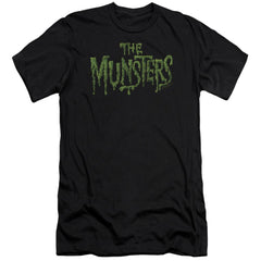 The Munsters Distress Logo Men's Ultra-Soft 30/1 Cotton Slim Short-Sleeve T-Shirt