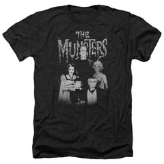 The Munsters Family Portrait Men's 30/1 Heather 60 40 Poly Short-Sleeve T-Shirt