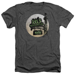 The Munsters Moonlit Address Men's 30/1 Heather 60 40 Poly Short-Sleeve T-Shirt
