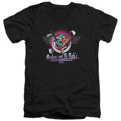 The Regular Show Mordecai & The Rigbys Men's 30/1 Cotton Slim V-Neck T-Shirt
