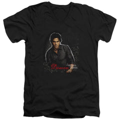 The Vampire Diaries Damon Men's 30/1 Cotton Slim V-Neck T-Shirt