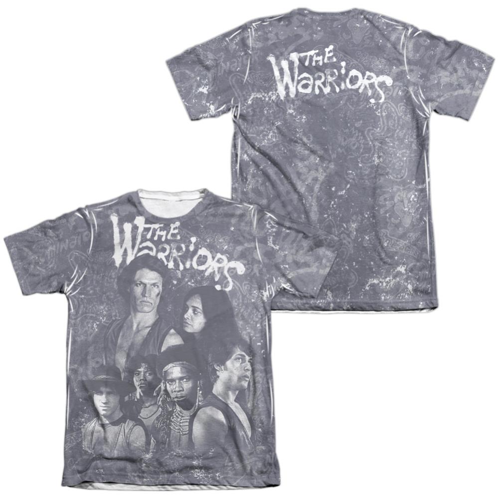 The Warriors Moody Streets (Front/Back Print) Men's Regular Fit Poly Cotton Short-Sleeve T-Shirt