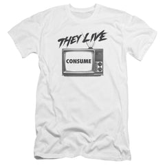 They Live Consume Men's Ultra-Soft 30/1 Cotton Slim Short-Sleeve T-Shirt