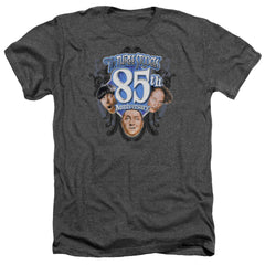 Three Stooges 85th Anniversary 2 Men's 30/1 Heather 60 40 Poly Short-Sleeve T-Shirt