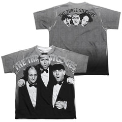 Three Stooges Classy Fellas (Front/Back Print) Youth Regular Fit Poly Short-Sleeve T-Shirt